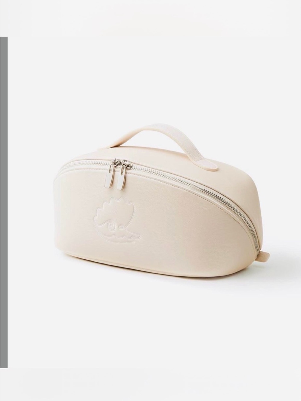 Etchy Cream Travel Cosmetic Case with Top Handle